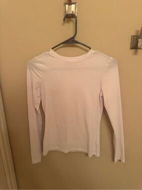 Moral Society White Fitted Long Sleeve Top Size Small